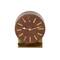 Faux Leather Round Decorative Clock with Rectangular Base